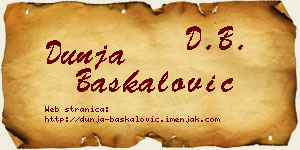 Dunja Baškalović vizit kartica